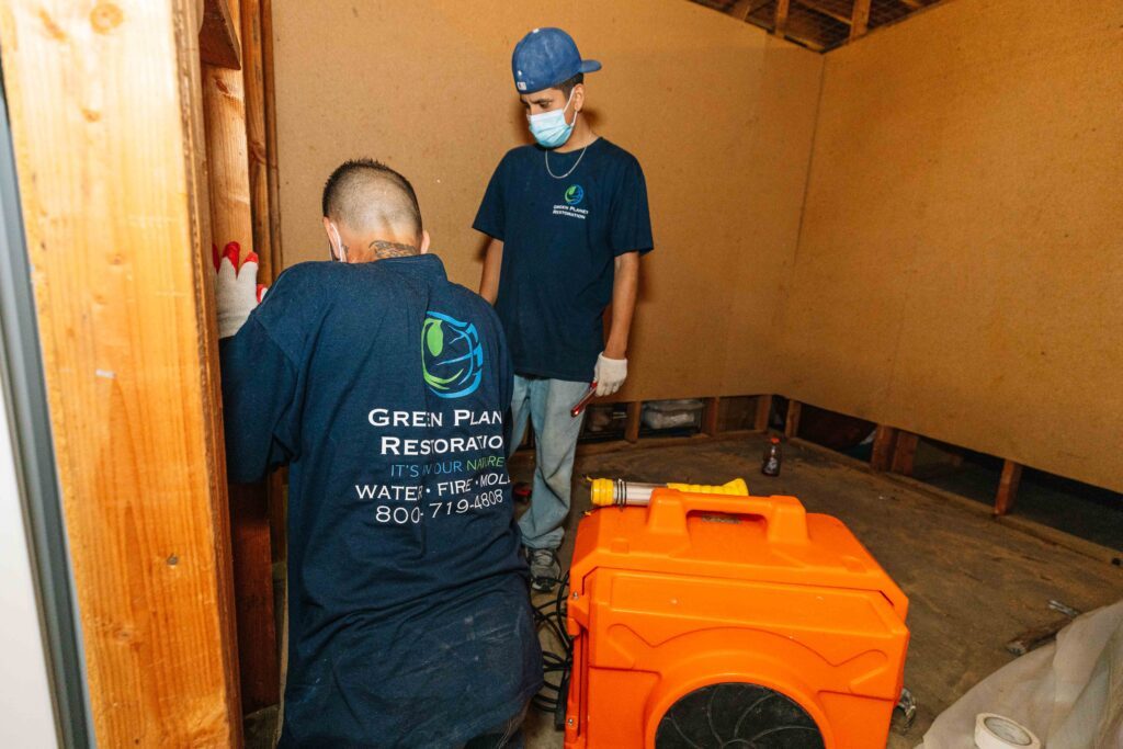 Structural drying with commercial air movers